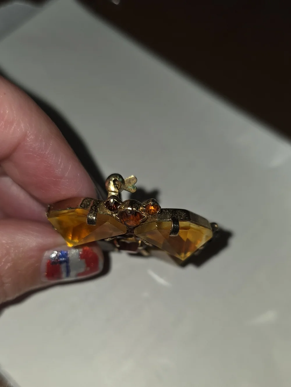 Amber Crystal Cluster Brooch – Dome Shaped, Gold-Tone Women’s Jewelry 2
